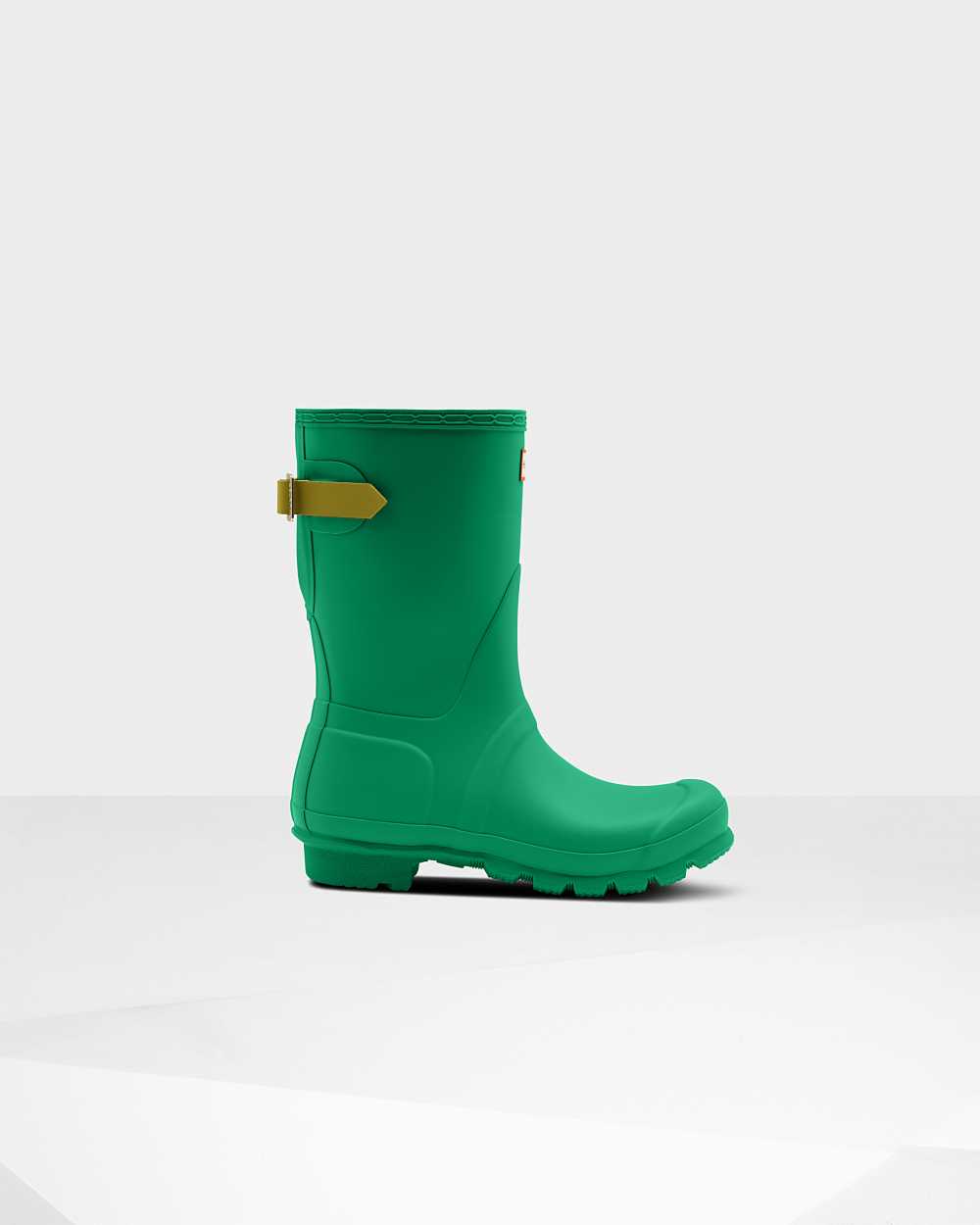 Womens Hunter Original Short Back Adjustable Rain Boots Green | ALHRIU-083